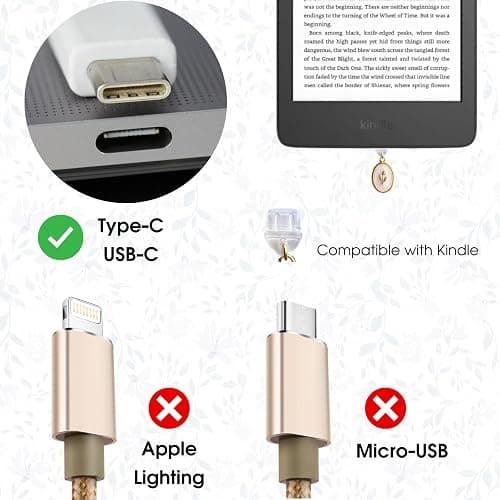 Romukuku 8 Pcs Charms for Kindle, Butterfly Star Bow Flower Design, Compatible with Kindle and Phone Type C Charging Ports thumbnail 3