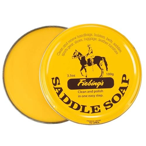 Fiebing's Yellow Saddle Soap for Leather (3.5 oz Tin) - Leather Cleaner & Conditioner to Soften, Protect & Restore Leathercraft - Leather Soap for Car Seat, Couch, Shoe, Purse, Boot, Bag, & Saddles - Image 1