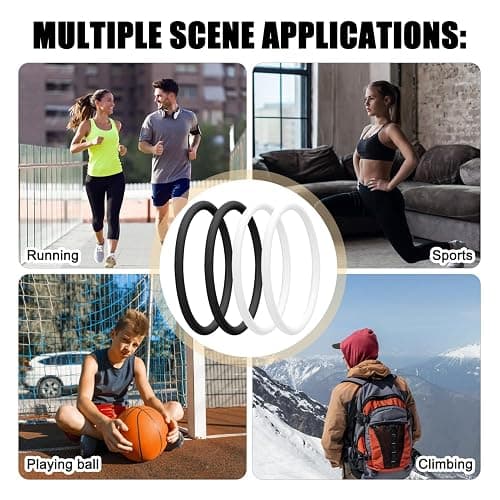 Lyreh 4 Pcs Patellar Tendon Support Strap, Silicone Knee Band Flexible Patella Knee Strap Patellar Tendon Knee Strap Brace for Running Basketball Sports Men Women Fixed Knee Stabilization thumbnail 7