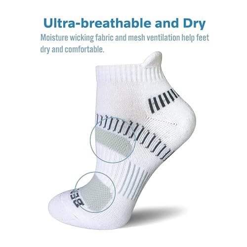 BERING Women's Athletic Running Cushioned Ankle Socks (6 Pairs) - Image 1