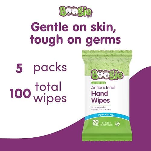 Boogie Antibacterial Hand Wipes - 100 Count | Hypoallergenic & Alcohol-Free, Travel and Diaper Bag Essential thumbnail 2