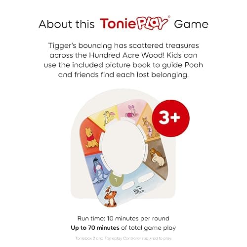 Toniebox 2 Audio Player Bundle for Kids 3+ with Winnie The Pooh, Tigger, Eeyore Figurines and Tonieplay Game & Controller - Cloud Pink thumbnail 6