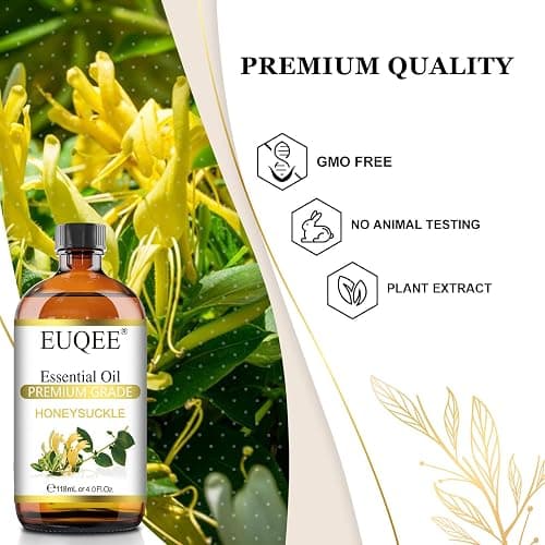 EUQEE Honeysuckle Essential Oil 118ml Pure Honeysuckle Oil Premium Essential Oil - with Glass Dropper Great for Diffuser, DIY Soap, Candle Making - 4Fl. OZ thumbnail 3