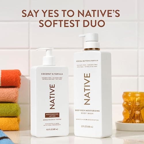 Native Moisturizing Body Wash, Clean & Gentle 24-Hour Hydration with Shea Butter, for Sensitive and Dry Skin, for Women & Men, Sulfate-free, Paraben-free, Cocoa Butter & Vanilla, 22 fl oz thumbnail 9