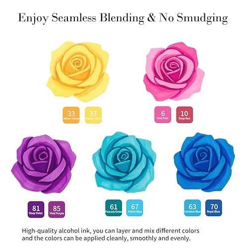 WELLOKB Alcohol Markers, 80 Colors Dual Brush Tip Permanent Art Markers, Coloring Marker, for Book Painting Card Making, Christmas gift for Adults Kids 8-12 thumbnail 5