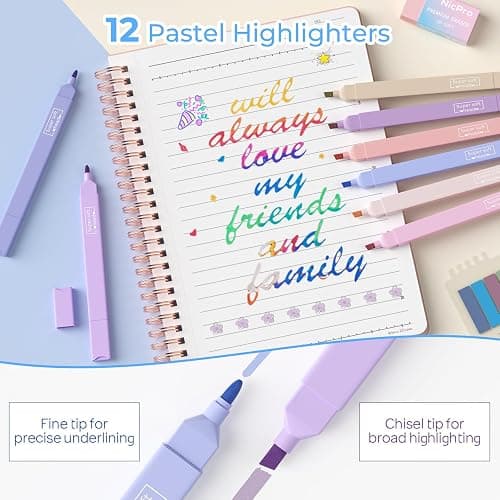 Nicpro 50PCS Cute Spiral Notebook Stationary Set For Women, Bible Journal Set, 3PCS A5 Spiral Notebook, Gel Pens, Sticky Notes & Tabs, Gift Box, Mechanical Pencils for Study Aesthetic School Supplies thumbnail 3