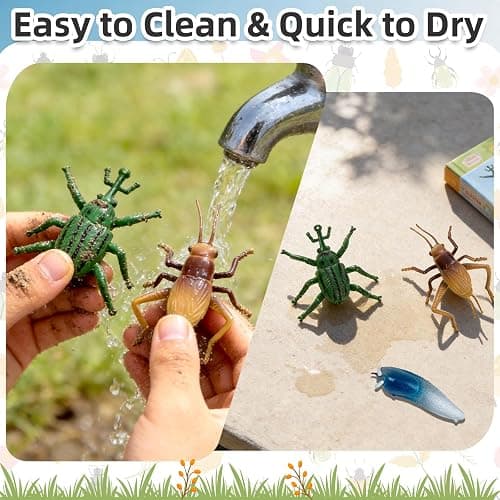 30 Pack Bug Toys Fake Plastic Bugs and Insects for Kids Toddler Halloween Birthday Party Favors Easter Valentine's Day Basket Stuffers Goodie Bag Fillers April Fool's Day Prank Gifts Fake Bugs Toys thumbnail 7