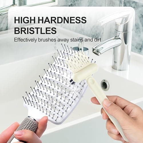 Jurrissa 2 Pack Hair Brush Cleaning Tool, 2-in-1 Cleaner Tool, Portable Cleaning Tool Set for Brush Comb Keyboard, Remover Rake for Removing Hair Dust, Home and Salon Use(White&Black) thumbnail 5