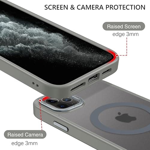 GUAGUA Strong Magnetic for iPhone 11 Pro Max Case [Compatible with MagSafe] [Military Grade Protection] Translucent Matte Back Slim Shockproof Anti-Scratch Phone Cover 6.5-Inch, Grey thumbnail 5