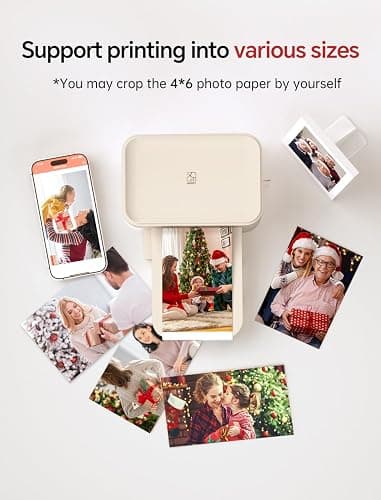HPRT Photo Printer 4x6,+108 Sheets&2Ribbon,Phone Instant Picture Printer for iPhone, Android, Portable Photo Printers for Home Use (Beige) thumbnail 5