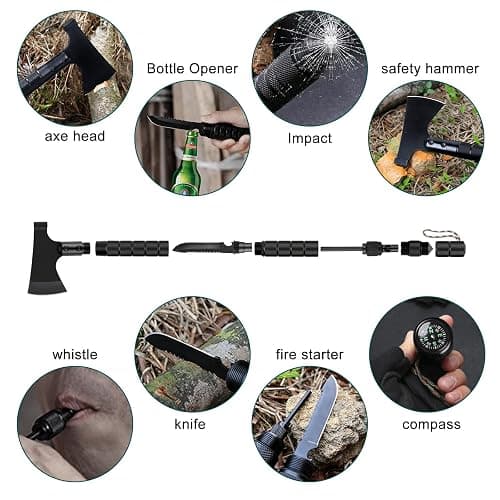 Camping Axe,Survival Hatchet,Folding Portable Tactical Axe Multi-Tool Set,Camping Hatchet with Hammer for Outdoor Hiking,Camping,Adventure,Hunting thumbnail 5