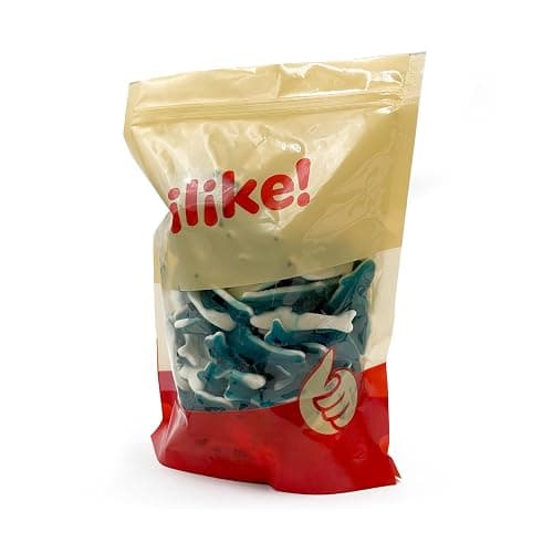 Blue Sharks Gummy Candy | 2 Pound Bag | Fruity Shark Gummies | Soft Chewy Gummy Fish for Parties, Candy Buffets, Themed Events | Blue Raspberry and Vanilla Flavors thumbnail 7