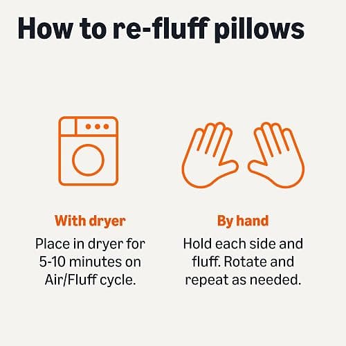 Amazon Basics Square Hypoallergenic Down Alternative Pillow Insert, Machine Washable, Softness and Support, 20 inch, 2-Pack thumbnail 4