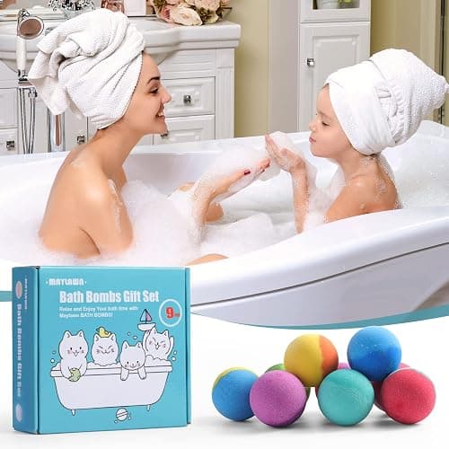 Maylawn Bath Bombs Gift Set, Vegan & Cruelty Free, Ideal Present for Women, Girls, Birthday Mothers Day Gifts Idea, 9-Pieces Handmade Fizzy Bubble Bath Bombs thumbnail 5