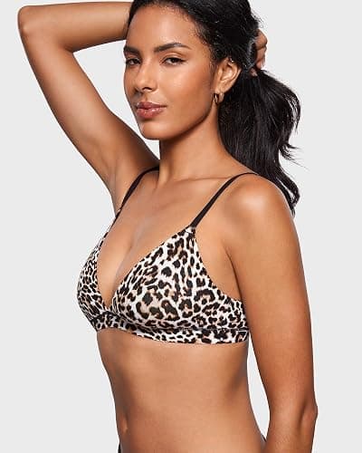 INLYRIC Women's Inbarely Triangle Bralette Plunge Unlined Seamless Bra No Underwire Sexy Comfortable Everyday thumbnail 3