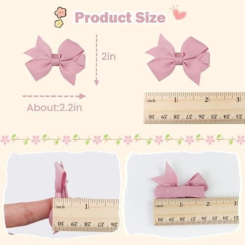 CÉLLOT Hair Clips for Baby Girls - 60 Tiny 2" Fully Covered Bows Barrettes for Infants and Toddlers thumbnail 2