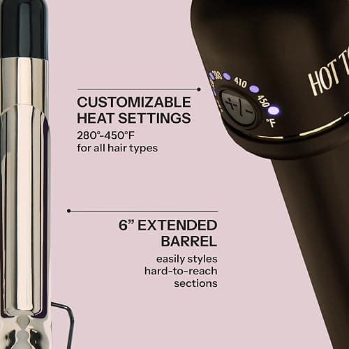 HOT TOOLS 24K Gold Professional 1 1/4" Extended Barrel Curling Iron with Clamp for Tousled Curls - 24K Gold Technology for Long-Lasting Results & Longer Barrel for Easy Styling thumbnail 4