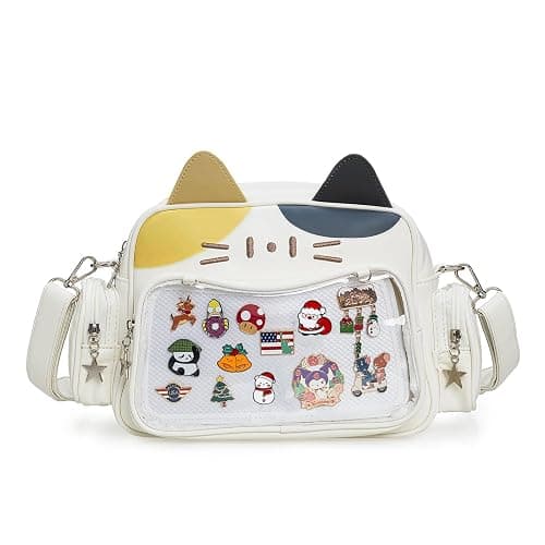 ZAROXOXS Kawaii Ita Bag Crossbody Bag Cute White Cat Backpack Girls Shoulder Bags Pin Display with Insert - Image 1