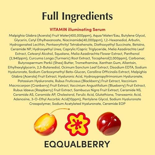EQQUALBERRY Vitamin Illuminating Serum | Niacinamide 4% + Brightening Vitamin C Face Serum with Hyaluronic Acid & Vitamin E | Dark Spot, Uneven Tone Care | Korean Skincare, 1.01 fl.oz thumbnail 9