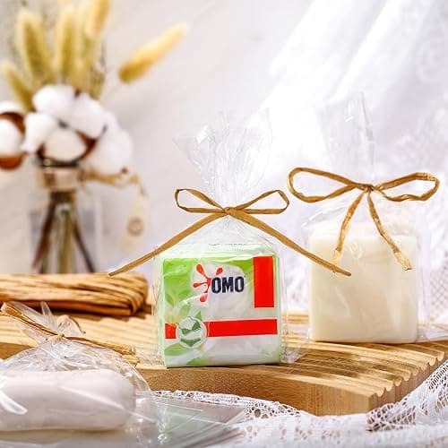 Tudomro 100 Pcs Clear Cellophane Soap Bags with Raffia Rope, 5x8 Clear Handmade Packaging Wrapper Bags for Candles Soap Bar Making Supplies Wedding Favor Bag Gift Treat Bag Small Business Packaging thumbnail 6