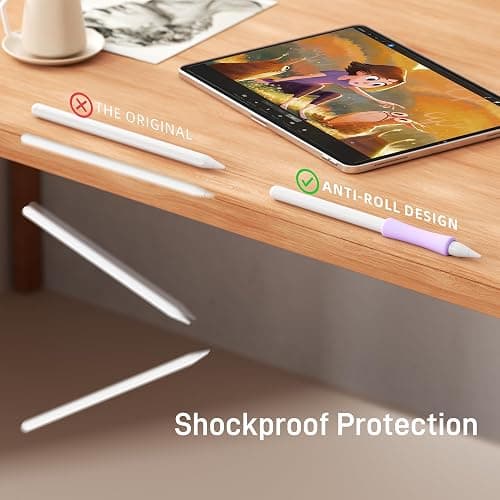 ELETIUO 3 Pack Ergonomic Silicone Grips Compatible with Apple Pencil 2nd/USB-C/Pro,Soft Protective Sleeve Holder,Anti-Slip Cover for iPad Pro 11/12.9 inch,Purple thumbnail 6