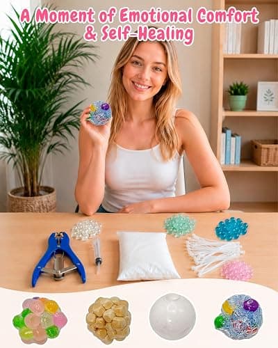 ALKB DIY Stress Ball Making Kit, TPR Skins Filler Tools Anxiety Relief Gift | Squishy Making Kit, Make Your Own Stress Balls thumbnail 6