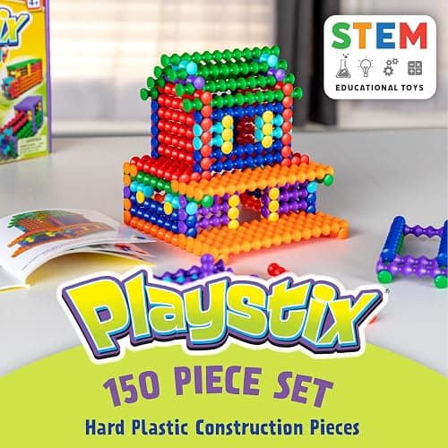 Playstix Construction Toy Building Blocks Set 150 Piece STEM Kit thumbnail 2