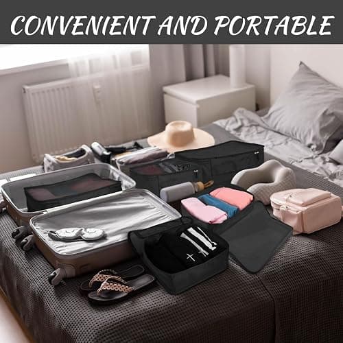 Silkfly 12 Pcs Packing Cubes for Travel,XL, L, M,Classic,Black | Large Mesh Organizer for Suitcase Luggage, Compression Style, Hiking Camping Trips, Lightweight Durable Space Maximizer thumbnail 6