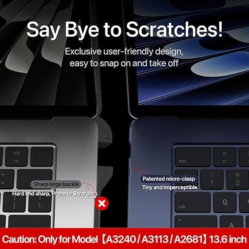 Soonjet Matte Case for MacBook Air 13/13.6-inch (M4/M3/M2, 2022–2026 Models A3240 A3113 A2681), Lightweight | Scratch & Fingerprint Resistant | Closes Seamlessly | Ideal for Work, Travel & Study thumbnail 8