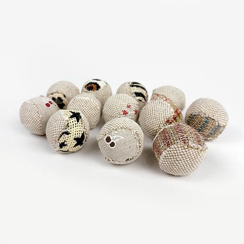 TTcat Canvas Cat Toys Balls Interactive Toys for Indoor Cats and Kitten,12 Pack. thumbnail 6