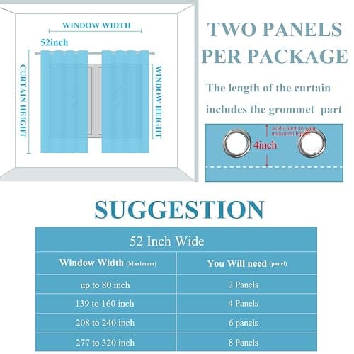 Estelar Textiler Navy Blue and Greyish White Blackout Curtains for Bedroom 84 Inches Long, Full Room Darkening Grommet Curtains for Living Room,Thermal Insulated Ombre Drapes,52Wx84L,2 Panels thumbnail 9