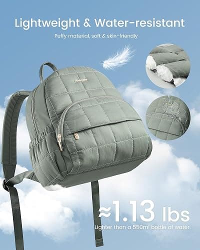 LOVEVOOK Small Backpack Purse for Women, Mini Puffer Backpack with Anti-theft Pocket, Lightweight Quilted Casual Daypack for Daily Work & Travel thumbnail 4