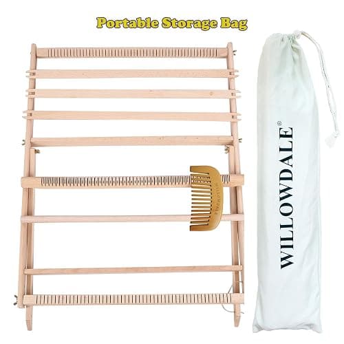 WILLOWDALE 25.2" H x 19.3" W Weaving Loom with Stand Wooden Multi-Craft Weaving Loom Arts & Crafts, Extra-Large Frame, Develops Creativity Weaving Frame Loom with Stand for Beginner thumbnail 3