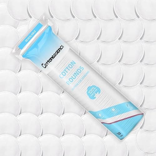 Cotton Rounds for Facial Cleansing and Nail Polish Removal (300count) - 100 Count, Pack of 3,100% Pure Cotton, Hypoallergenic Makeup Remover Pads, Lint-Free Multi-Layer Design thumbnail 5