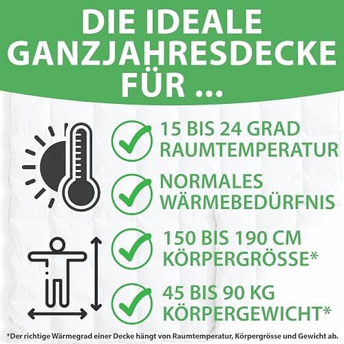 Welldora Komfort Bettdecke 220x240 | 2380g extraweiche Federn & Daunen | Fachärztlich geprüft, Oeko-Tex, Allergiker | RDS Zertifiziert für Tierwohl | Ganzjahres Federbett Daunendecke 220x240 thumbnail 7