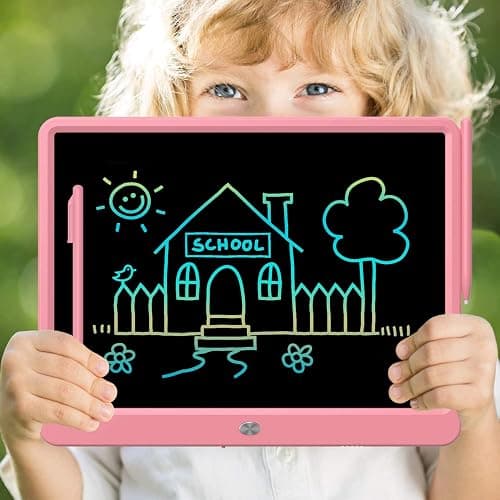 FLUESTON LCD Writing Tablet, Doodle Board Toys Gifts for 3-8 Year Old Girls Boys, 15 Inch Colorful Electronic Board Drawing Pad for Kids, Gifts for Toddler Educational Learning Travel Birthday, Pink thumbnail 2