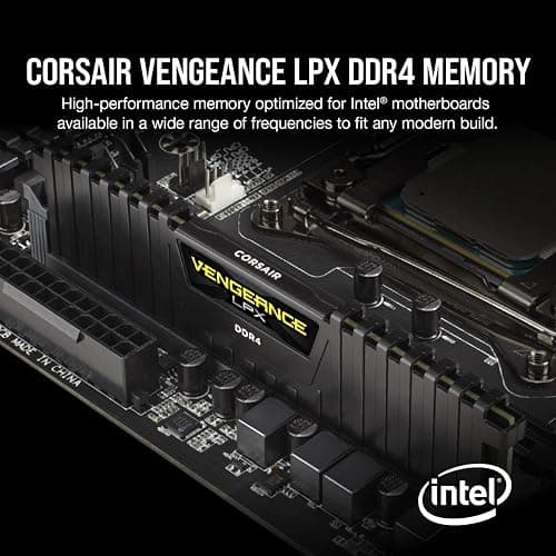CORSAIR Vengeance LPX DDR4 RAM 32GB (2x16GB) 3200MHz CL16-20-20-38 1.35V Intel AMD Desktop Computer Memory - Black (CMK32GX4M2E3200C16) thumbnail 2