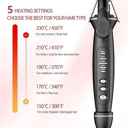 SAOSA 1/2 Inch Extra Long Barrel Curling Iron for Short & Long Hair, 0.5 Inch Ceramic Small Curling Iron with Auto Shut-Off, Dual Voltage Curler Suitable for Travel, Including Glove thumbnail 4