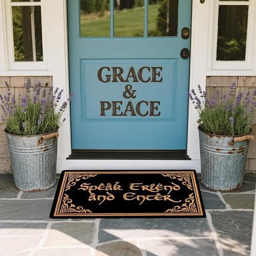 HAOWSMAT Welcome Funny Front Door Speak Friend and Enter Doormat Anti-Slip Mats Home Decor, Gift Door Mats for The Entrance Way Indoor 30"(W) X 17"(L) thumbnail 7