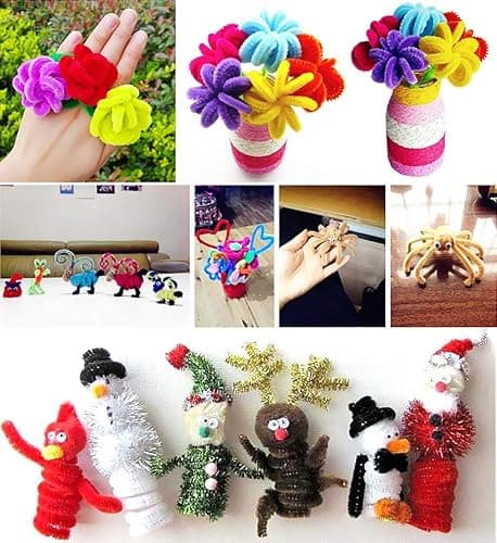 1,000 Pipe Cleaners in 20 Colors Pipe Cleaners Value Pack of Multicolor Chenille Stems for DIY Arts and Craft Projects and Decorations - 6 mm x 12 inch thumbnail 4