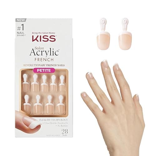 KISS Salon Acrylic French Nails - Crush Hour, Pink - Image 1
