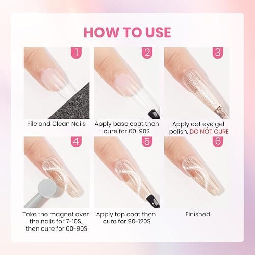 SUPWEE Crystal Cat Eye Gel Nail Polish 12 Colors with Magnetic Stick, Cat Eye Magnetic Nail Polish, Gel Polish, Salon DIY Home Gift for Women thumbnail 6