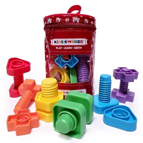 Twist & Turn Nuts n Bolts - Sort, Count, Match & Play with 12pc + eBook - Image 1