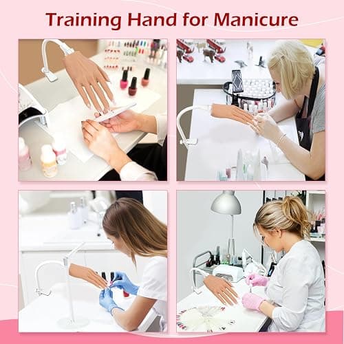 LIONVISON Practice Hand for Acrylic Nails, Realistic Silicone Nail Hand Practice, Flexible Fake Nail Mannequin Training Hand for Nail Practice, Acrylic Nail Art Practice Tool (with Visible Joints) thumbnail 7