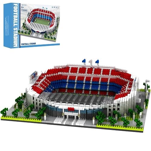 CAXIMSY Barcelona Style Soccer Stadium Micro Mini Building Block Set 3500 Pcs Famous Football Arena Model Kit for Adults & Teens Sports Architecture Model Home Office Desk Decor Display Gift - Image 1