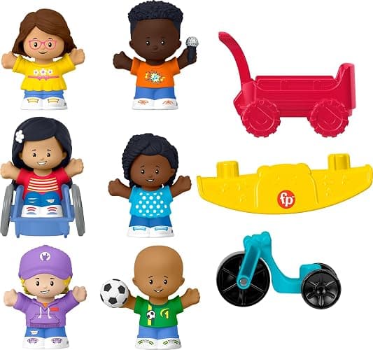 Fisher-Price Little People Toddler Toys Play for All Figure and Accessory Pack 9-Piece Set for Pretend Play Ages 1+ Years - Image 1