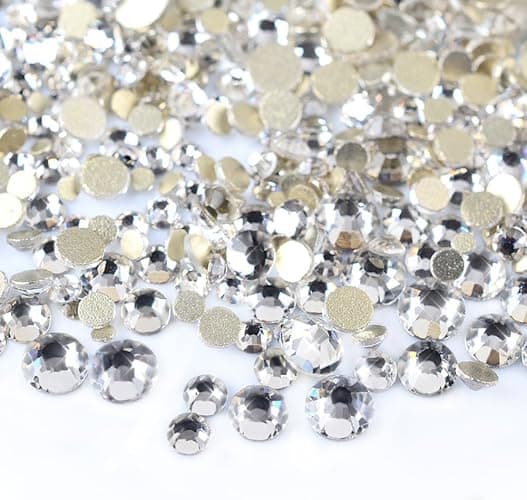 Zealer 4200 Pieces Flat Back Clear Nail Art Rhinestones for Nail Art Decorations, Round Crystal Gems Stickers for Clothes and Craft, 1.5 mm - 4.8 mm, 6 Sizes thumbnail 7