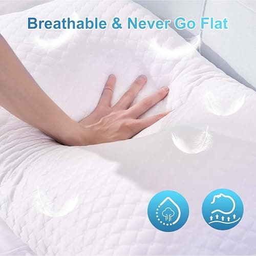 NTCOCO Cooling Bed Pillows Queen Size Pack of 2 for Sleeping Shredded Memory Foam Bed Pillows Adjustable Gel for Side Stomach Back Sleepers Washable Removable Cover Cover thumbnail 6