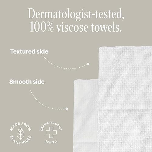 Cliganic Clean Face Towels XL, Multi-Pack (100 Count), Disposable, Ultra-Absorbent, Hypoallergenic & Soft - Makeup Remover Dry Wipes, Pamper Your Face, Hygienic Towelettes, for All Skin Types thumbnail 5