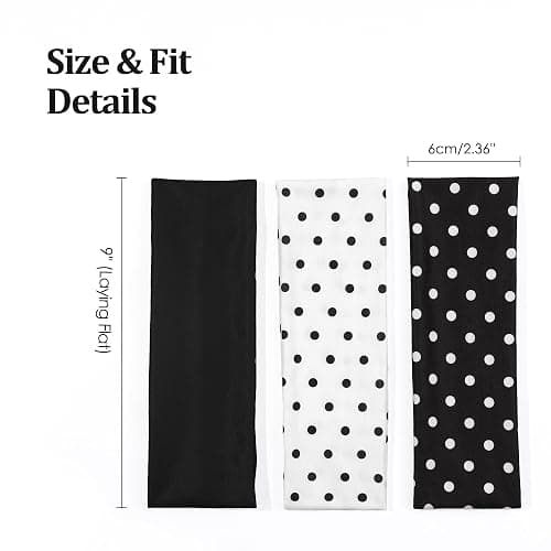 Ayesha Polka Dot Headbands for Women Trendy Head Bands for Women's Hair | Stretchy Comfortable Fit | Non Slip - Stylish Head Bands | Fashion Hair Accessories- Ideal Gifts for Women thumbnail 3